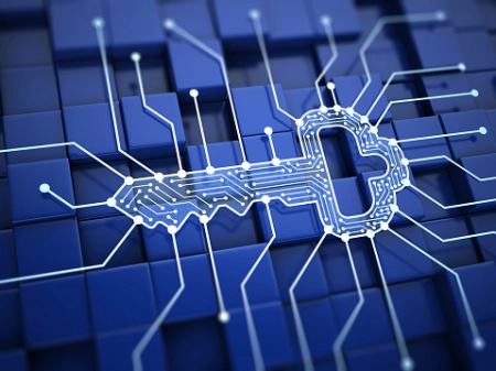 Visual representation of end-to-end encryption in communications.